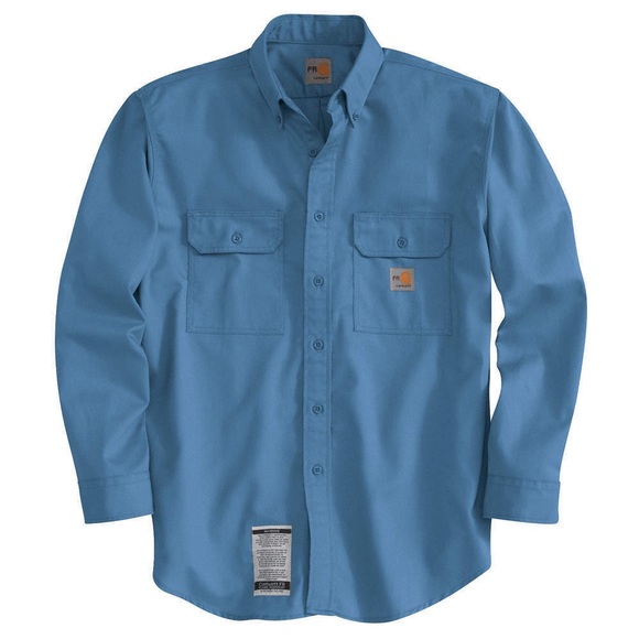 Men’s Carhartt Periwinkle Long Sleeve Collar Shirt - Picture 1 of 6
